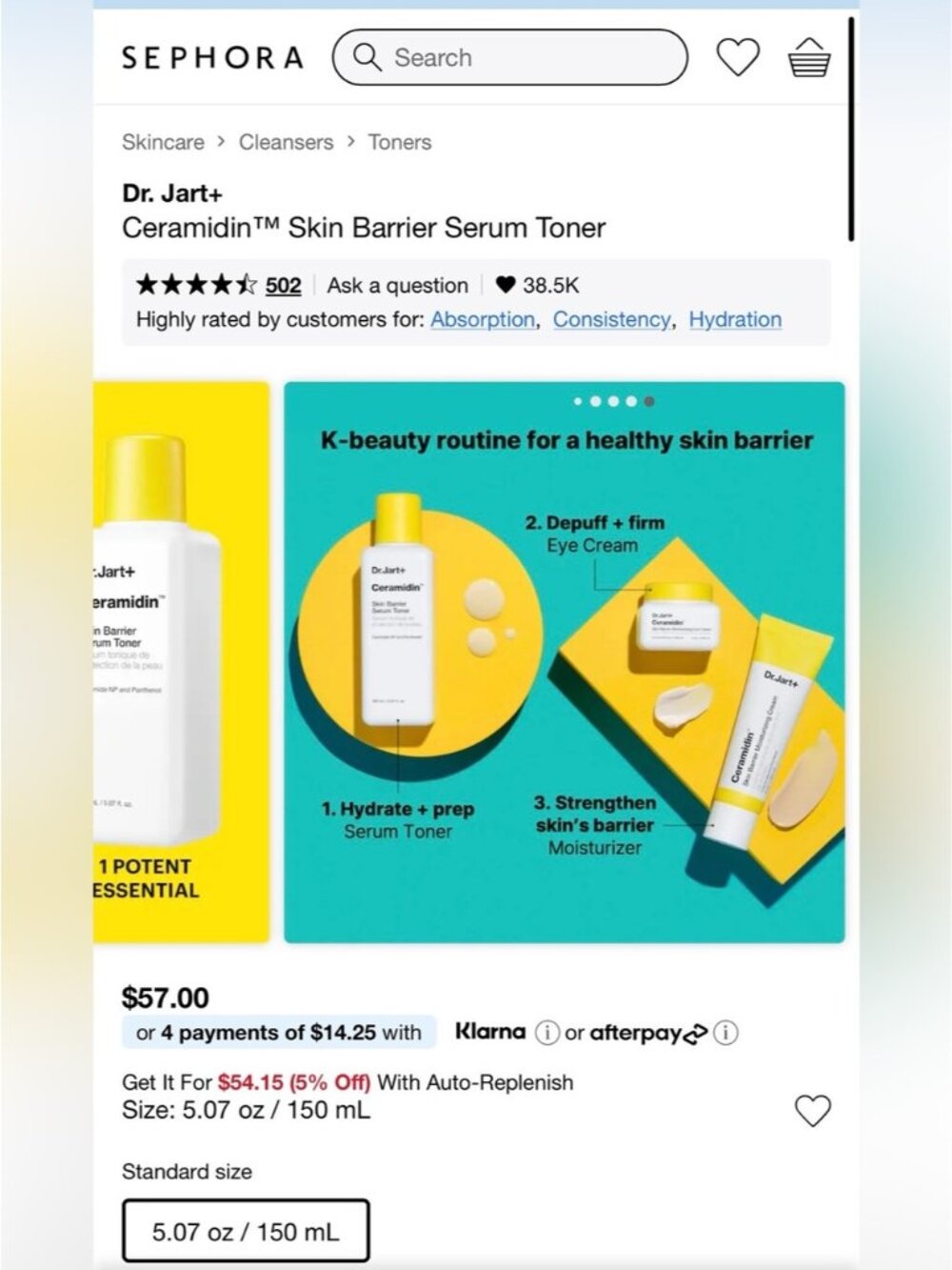 BRAND NEW Dr. Jart Ceramidin Skin Barrier Serum Moisturizing Toner lotion k-pop